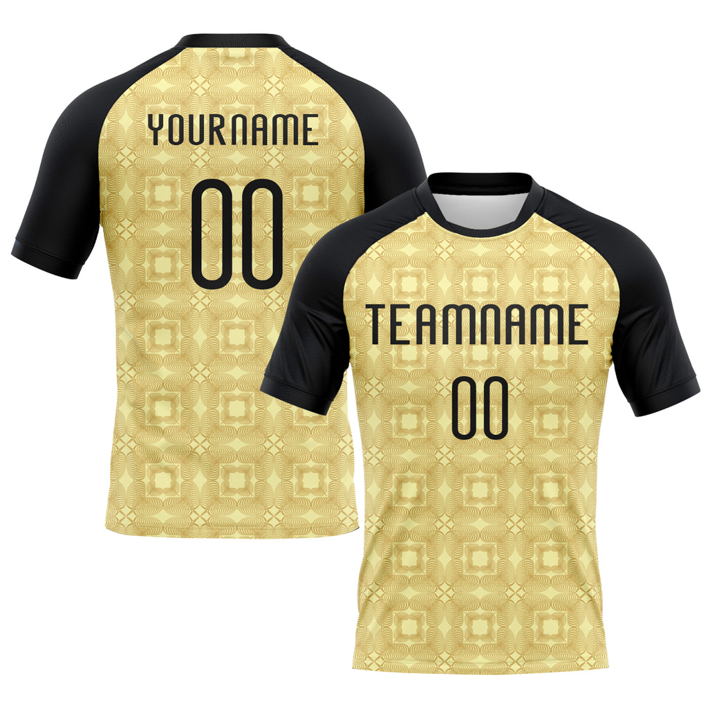 Custom Neon Yellow Black-White Geometric Shape Sublimation Volleyball Uniform Jersey