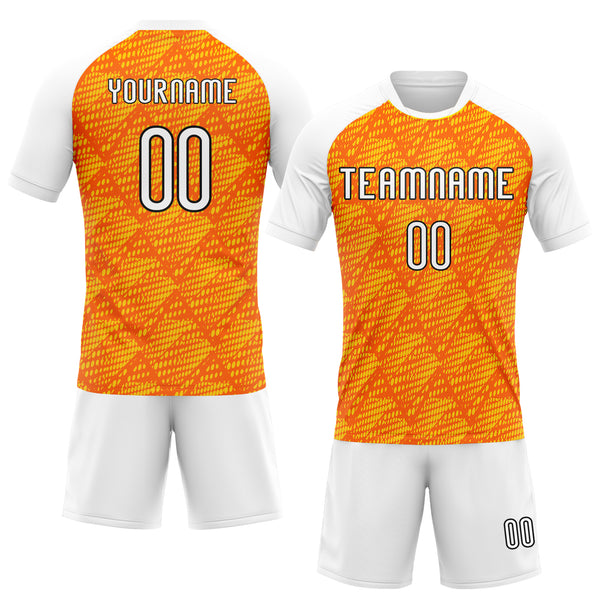 Custom Orange White-Black Lines And Dots Sublimation Volleyball Uniform Jersey