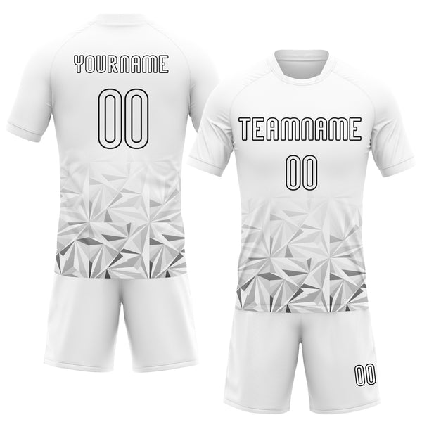 Custom White Black Geometric Shape Sublimation Volleyball Uniform Jersey