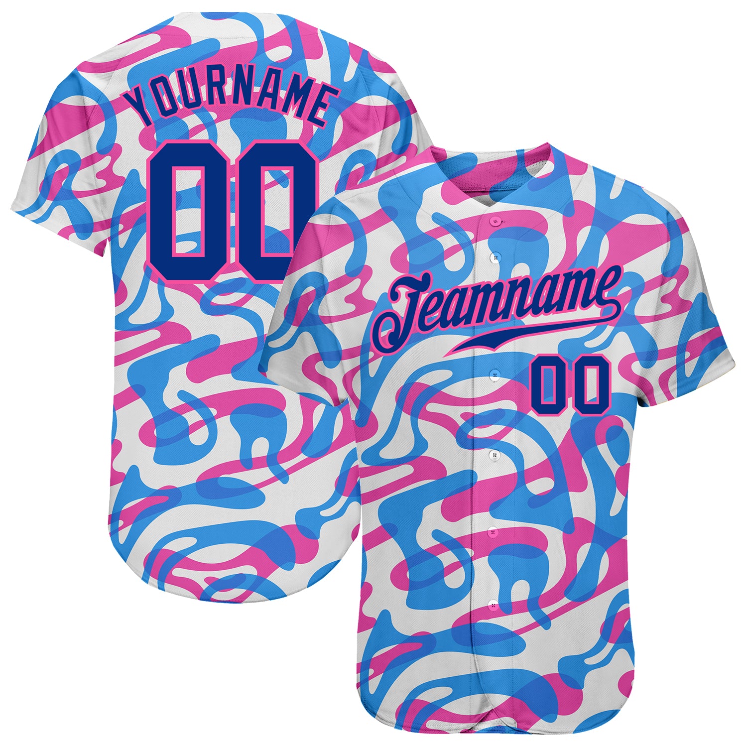 Custom Black Black-Pink 3D Pattern Design Tropical Palm Leaves Authentic Baseball Jersey Youth Size:M