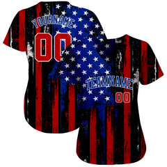 Cheap Custom White Red-Royal 3D American Flag Authentic Baseball Jersey  Free Shipping – CustomJerseysPro