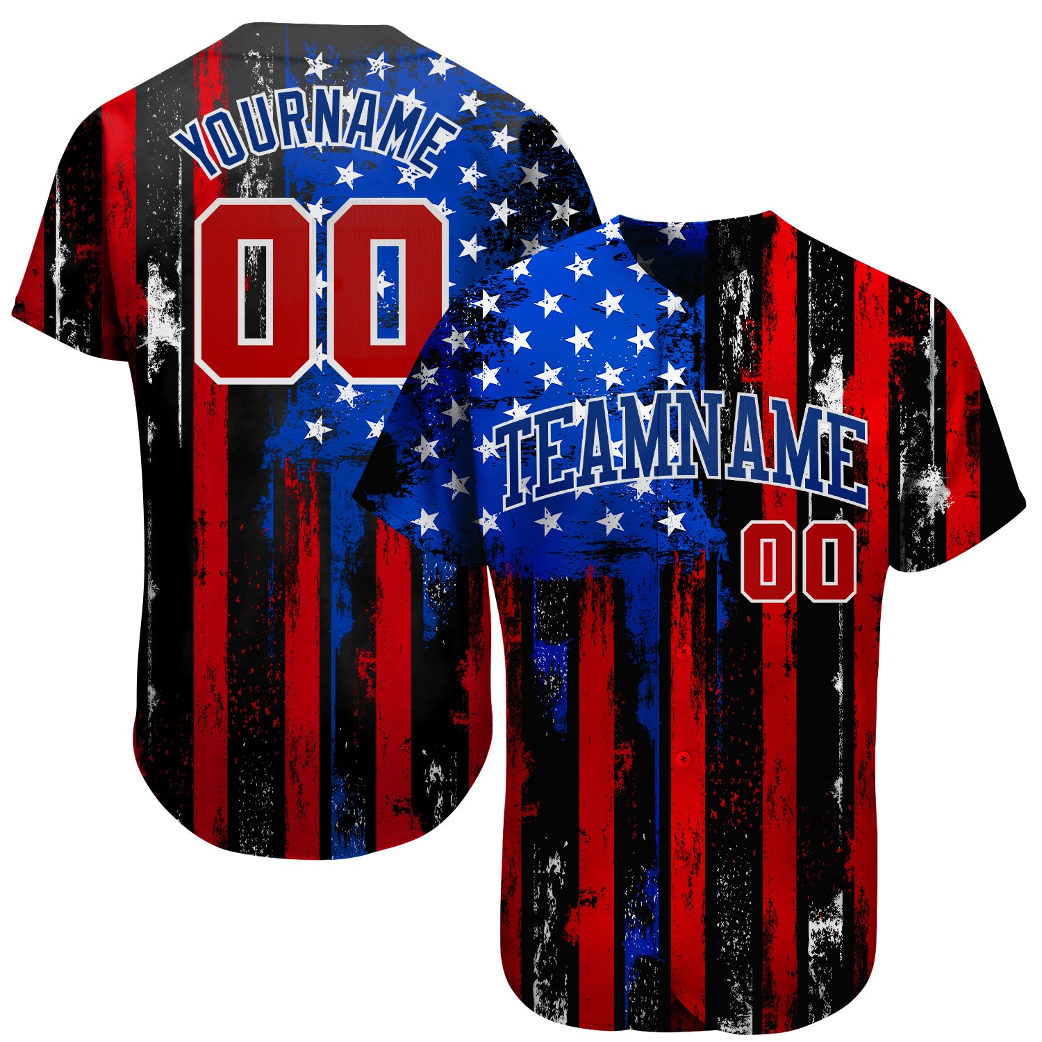 Sale Build Royal Baseball Authentic White American Flag Fashion Jersey Red  – CustomJerseysPro