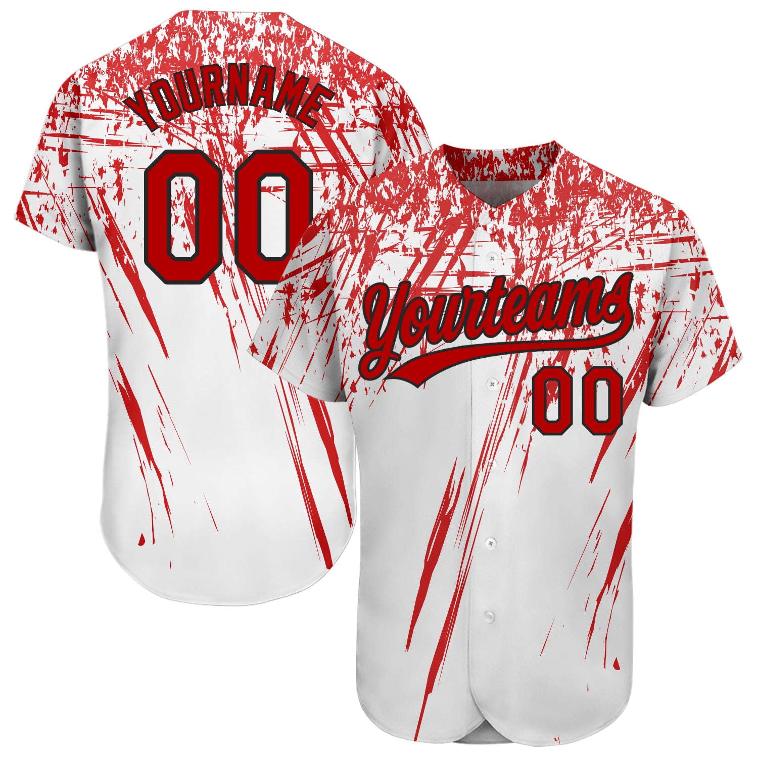 Custom Baseball Jersey White Red Kelly Green-Black 3D Mexican Flag Grunge Design Authentic Men's Size:L