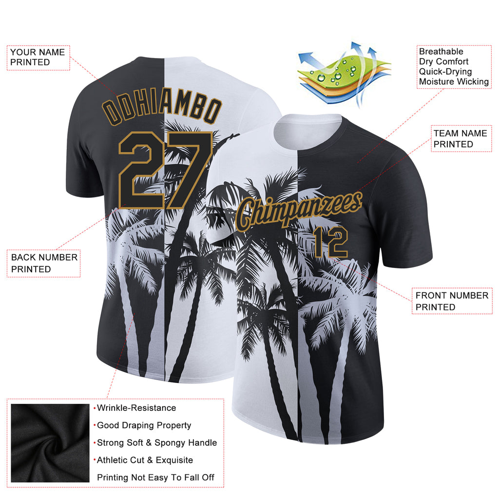 Custom White White-Kelly Green 3D Pattern Design Coconut Trees Authentic  Baseball Jersey Discount