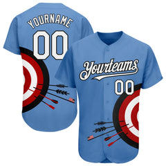 Custom Blue Blue-Black 3D Pattern Design Authentic Baseball Jersey