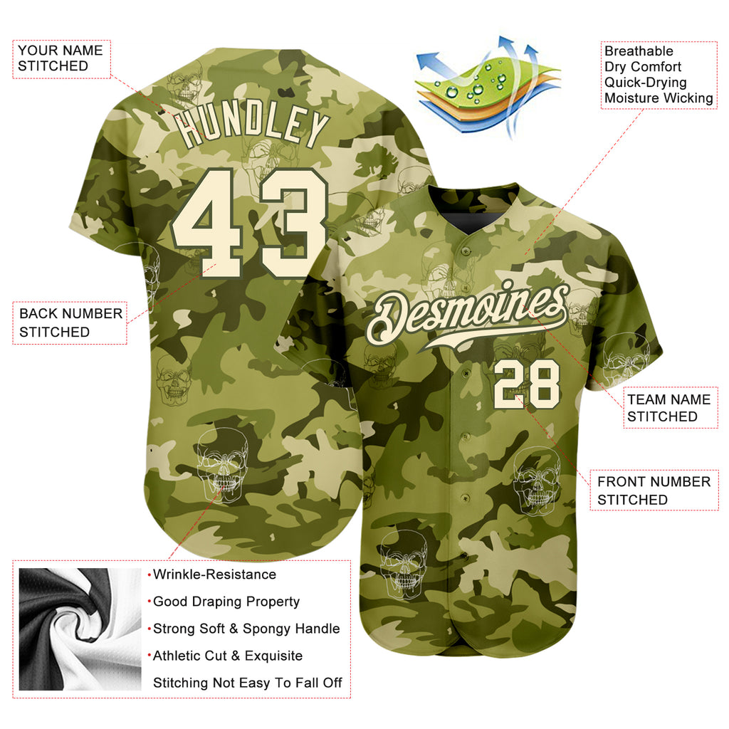 Custom Camo Navy-Orange Authentic Salute To Service Baseball Jersey