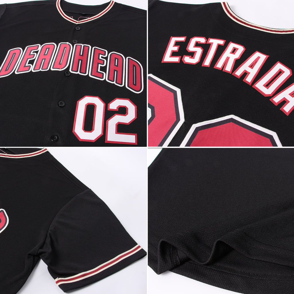 Custom Black Crimson-City Cream Baseball Jersey – Fiitg