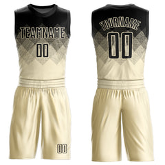 Custom Yellow Black Round Neck Sublimation Basketball Suit Jersey – Fiitg