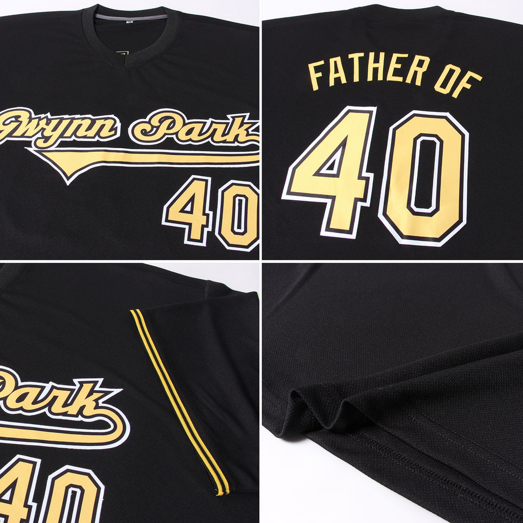 Custom Royal Gold-White Authentic Throwback Rib-Knit Baseball Jersey Shirt Men's Size:L