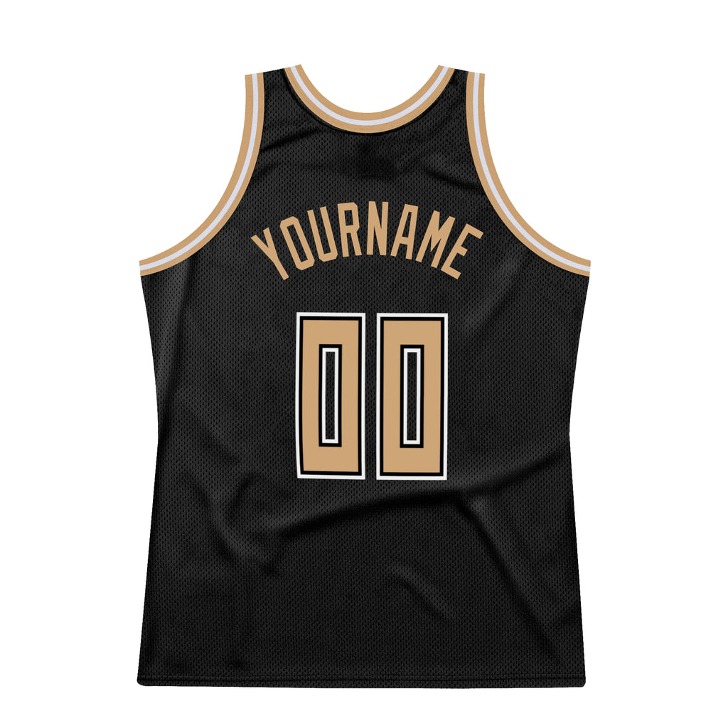 Custom White Brown Pinstripe Brown-Gold Authentic Throwback Basketball  Jersey Discount