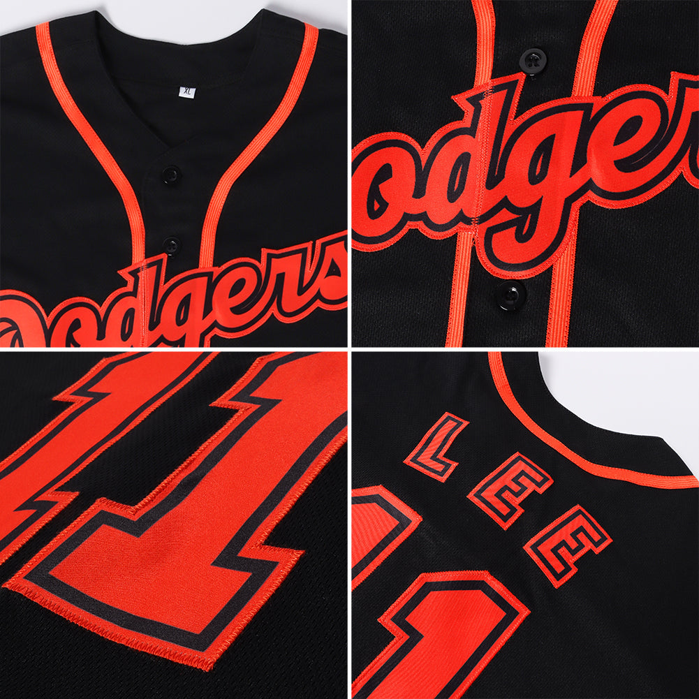 Custom Softball Jersey Red Black Authentic