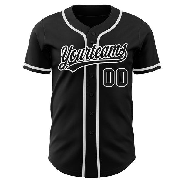 Custom Black Black-White Authentic Baseball Jersey