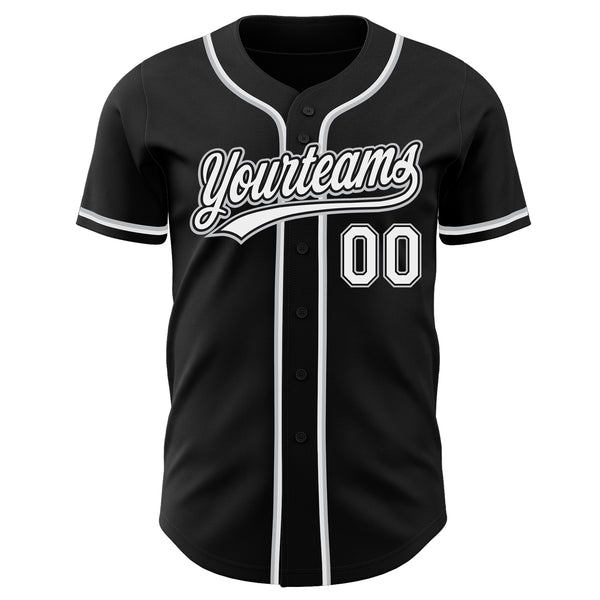 Custom Black White-Gray Authentic Baseball Jersey