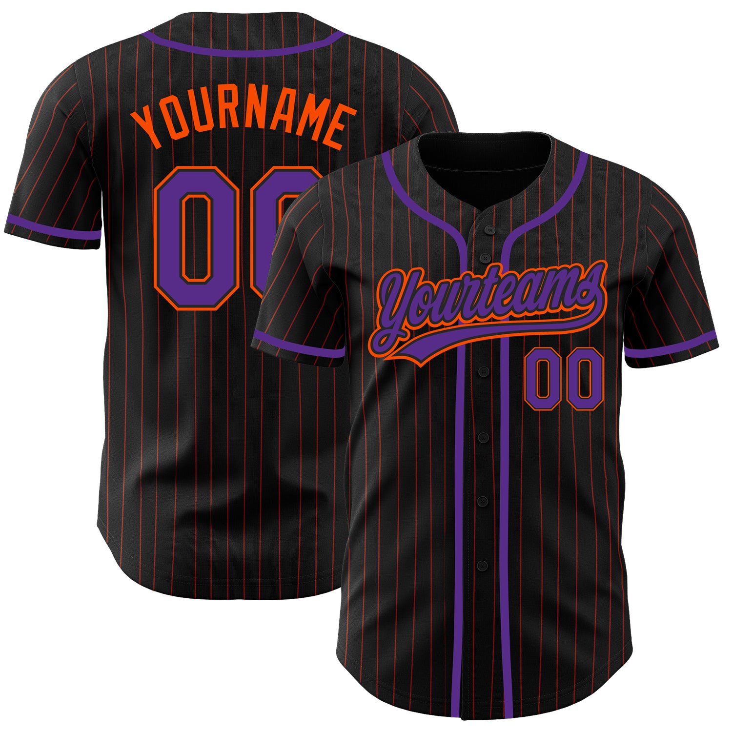 Custom Orange Black Pinstripe Purple-Black Authentic Baseball Jersey Free  Shipping – Fiitg