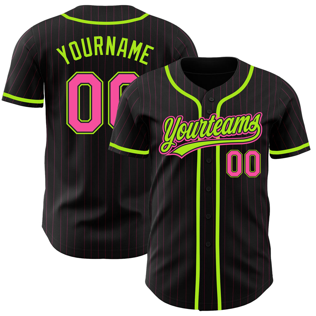 Custom White Neon Green-Black Authentic Two Tone Baseball Jersey