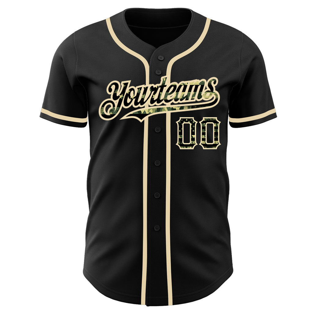 Custom Black Olive Camo USA Flag-City Cream Authentic Baseball Jersey Free  Shipping – Fiitg