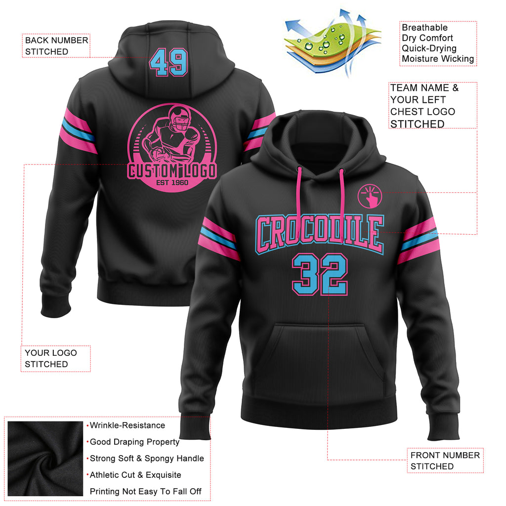 Custom Property of Football Team Hoodie With Name & Number on 