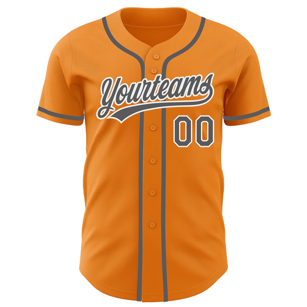 Custom Orange Orange-Gray Authentic Baseball Jersey Discount