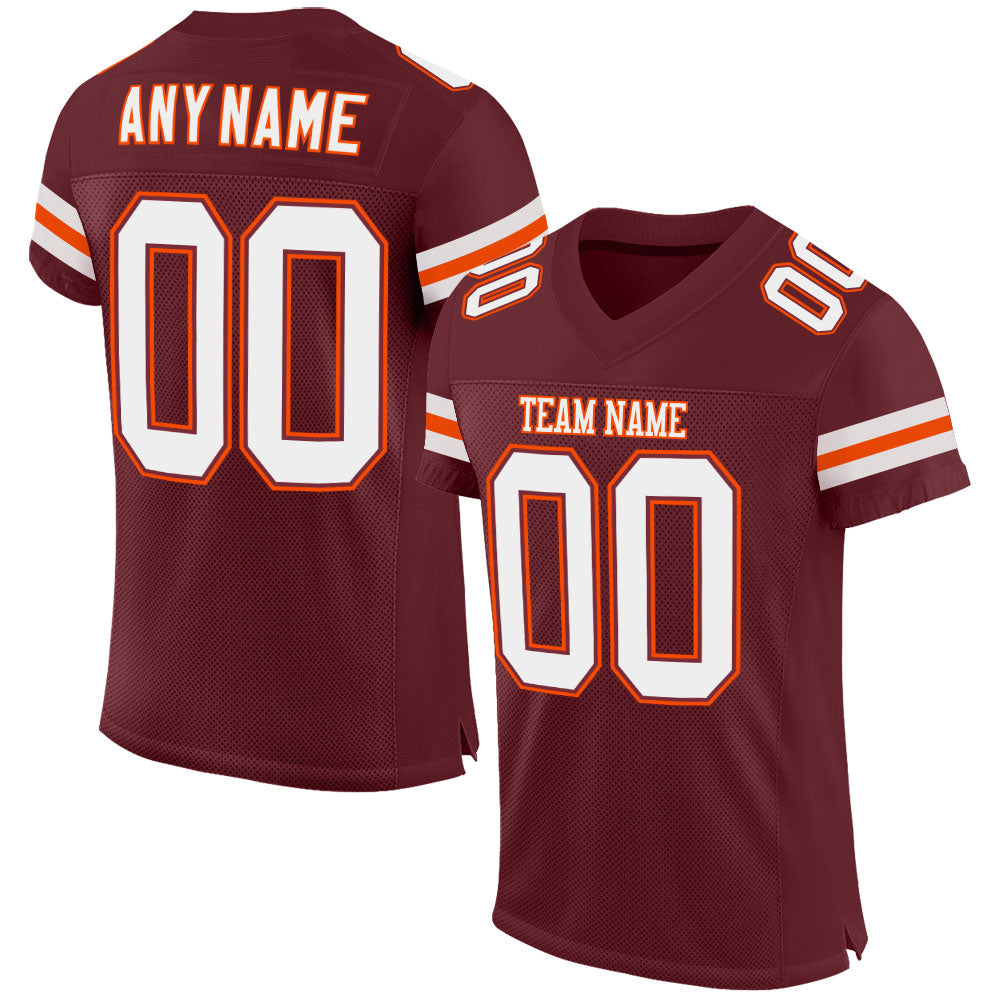 Custom Aqua Orange-White Mesh Authentic Football Jersey – Fiitg