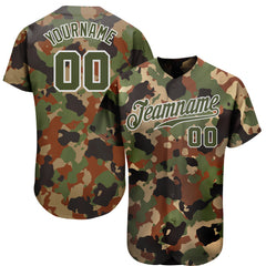 Custom Camo Navy-Orange Authentic Salute To Service Baseball Jersey