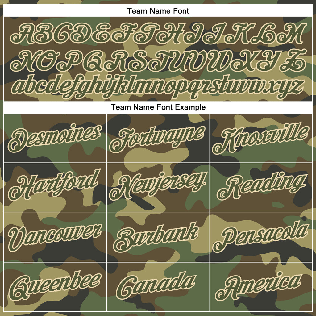 Cheap Custom Camo Vegas Gold-Olive Sublimation Salute To Service