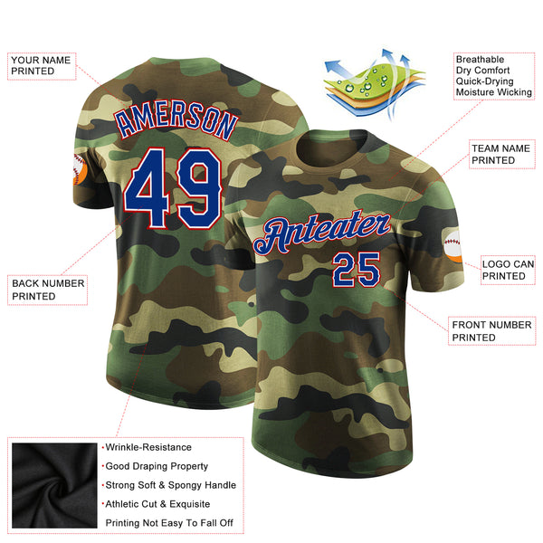 Custom Camo Royal-Red Performance Salute To Service T-Shirt