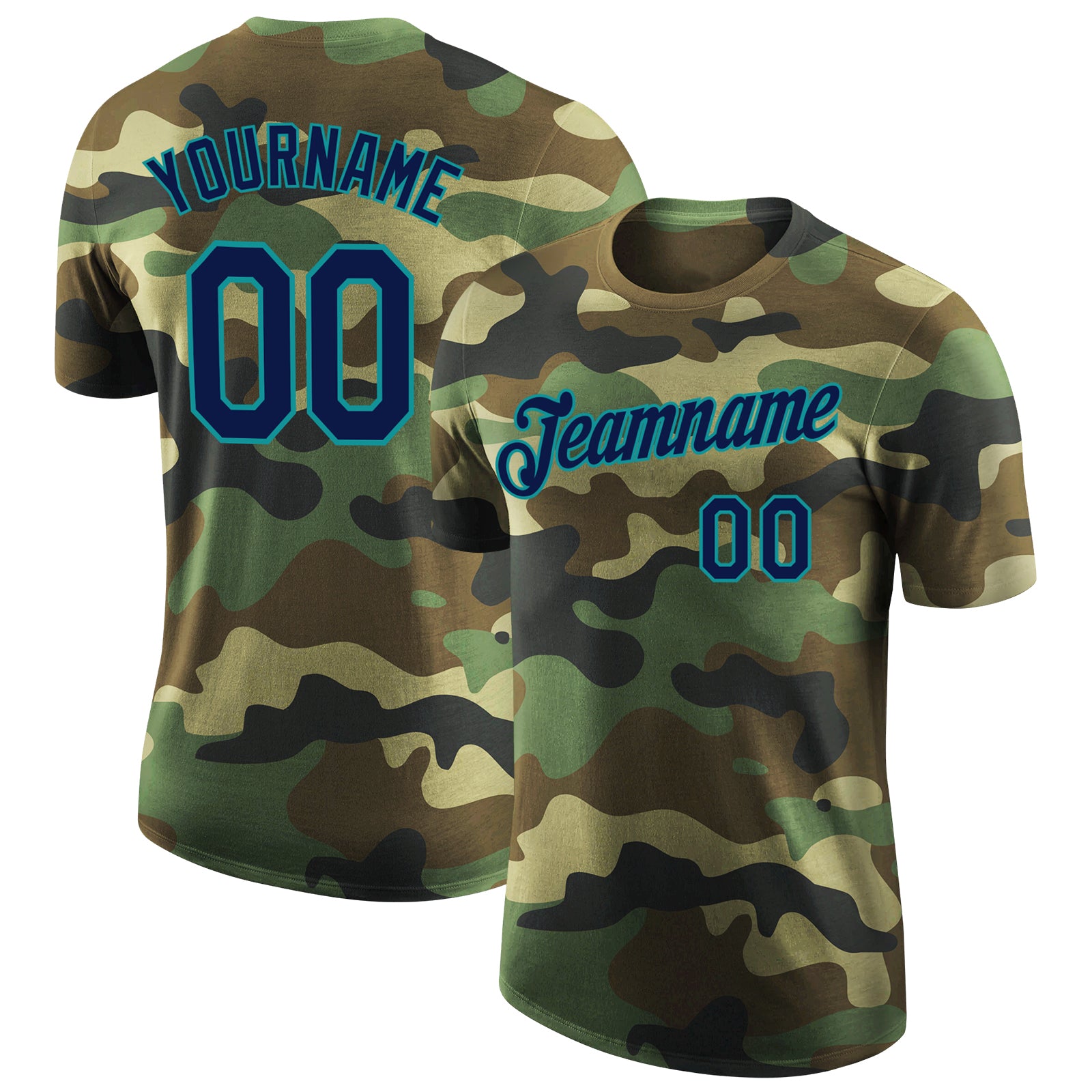 Cheap Custom Camo Olive-White Round Neck Sublimation Salute To