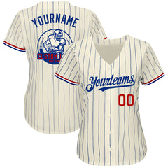 Classic P Baseball Jersey - Cream/Pinstripes - Medium - Royal Retros