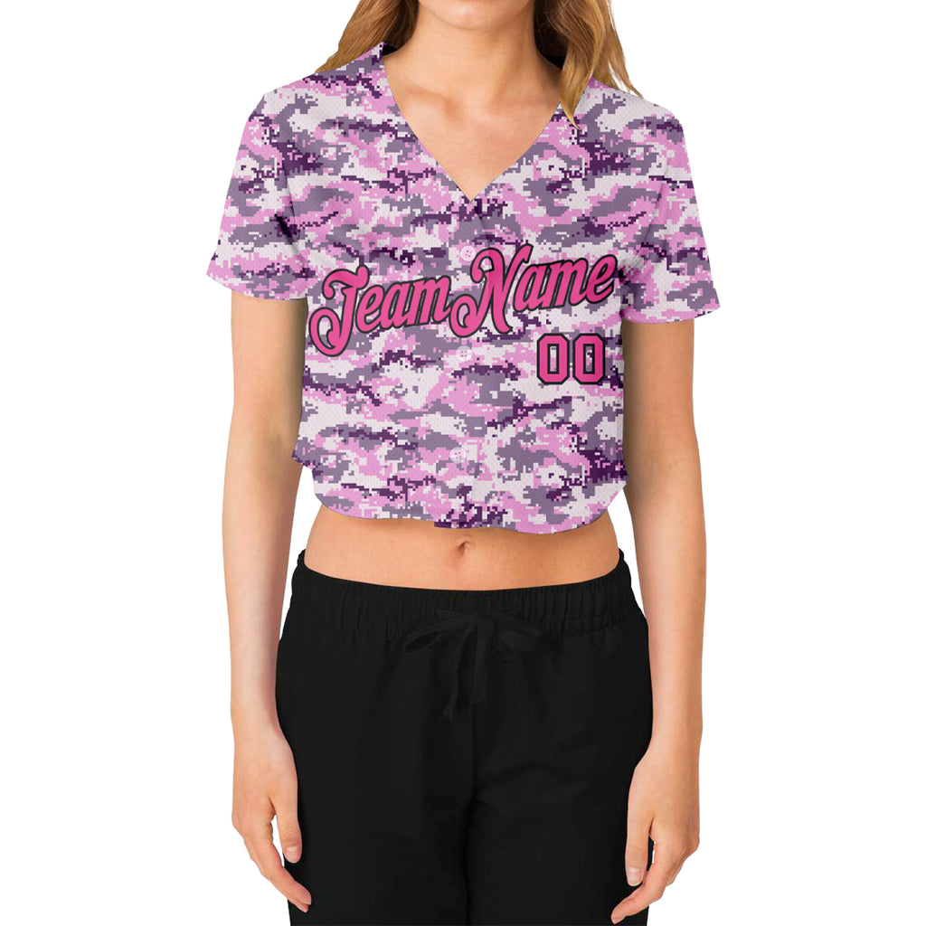 Cheap Custom Camo Pink-Black Salute To Service Long Sleeve