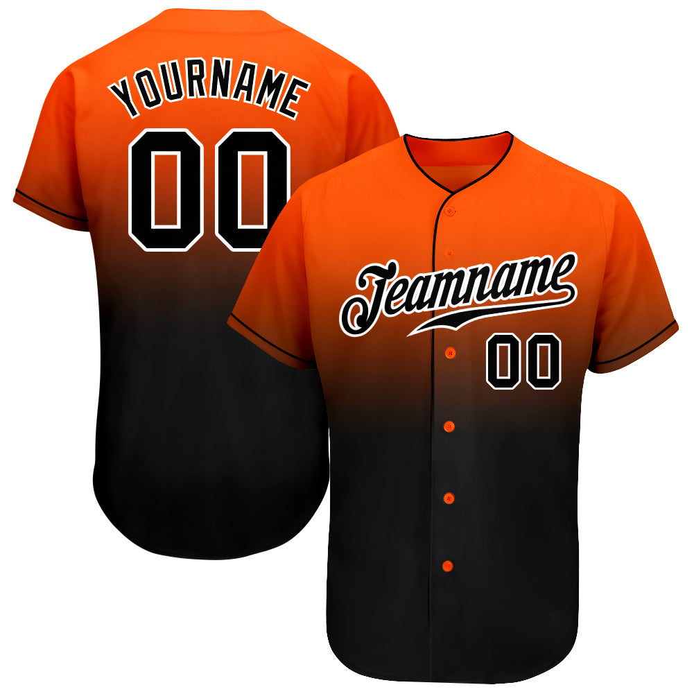 Custom Orange Black-White Authentic Split Fashion Baseball Jersey –  ZhongXingHuiTian