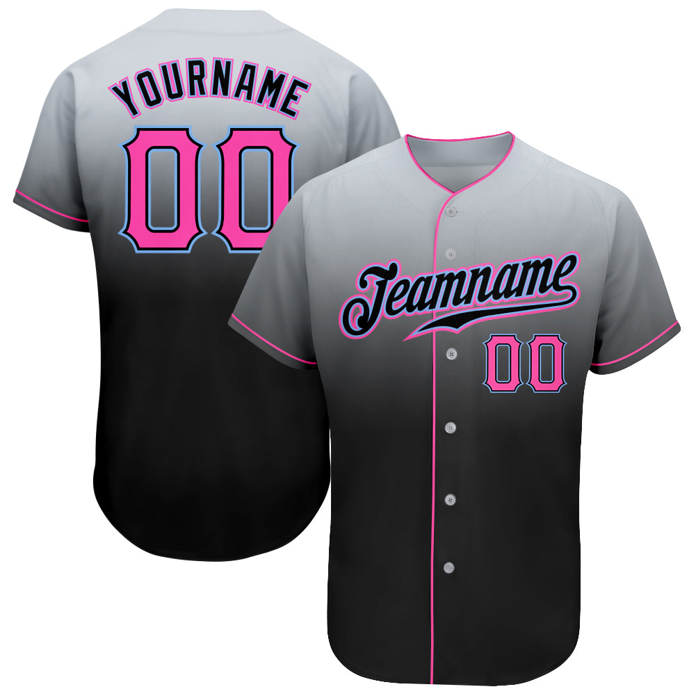 FIITG Custom Basketball Jersey Black White-Pink Authentic Fade Fashion