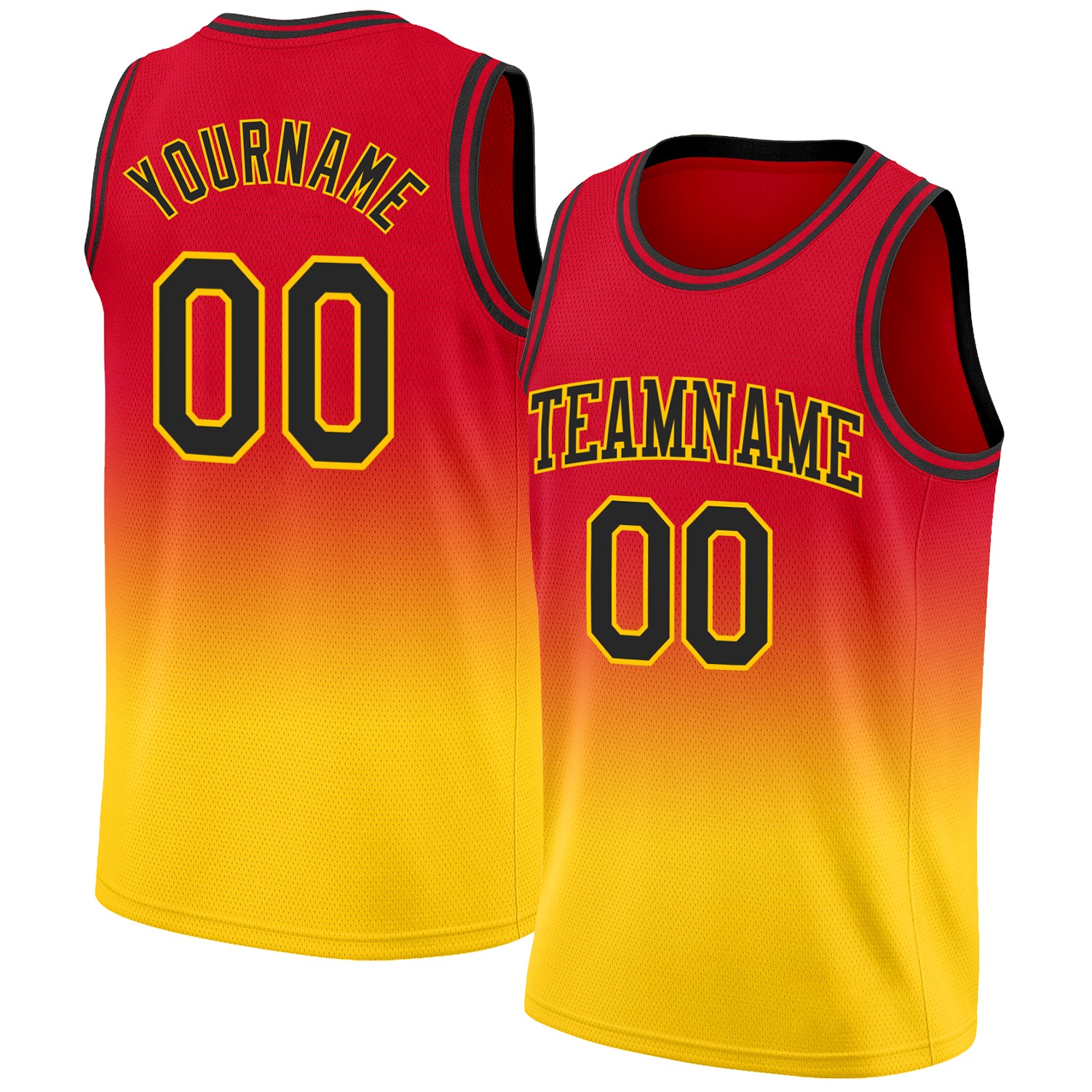 FIITG Custom Basketball Jersey Red Black-Gold Authentic Fade Fashion