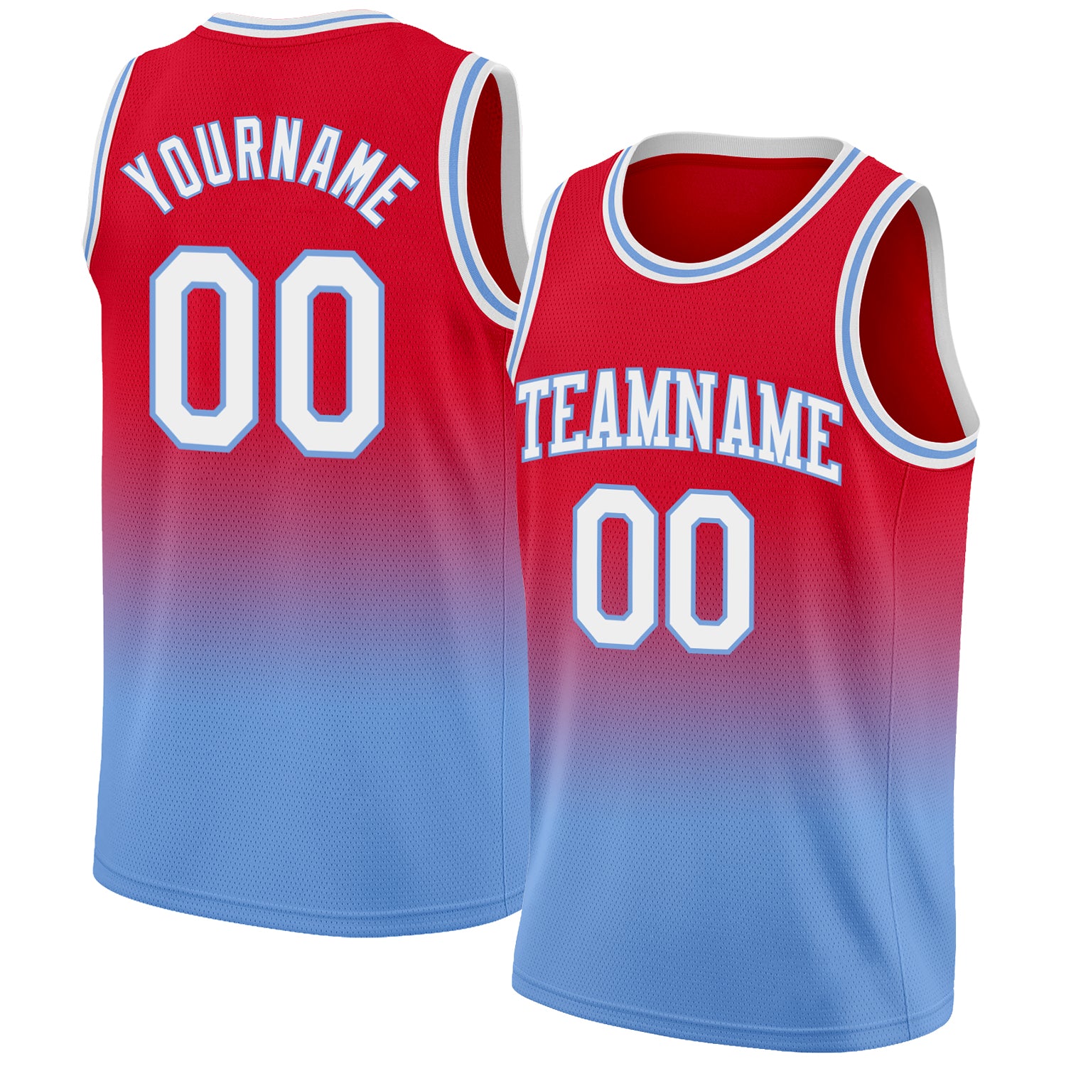 FIITG Custom Basketball Jersey Royal Red-White Round Neck Rib-Knit