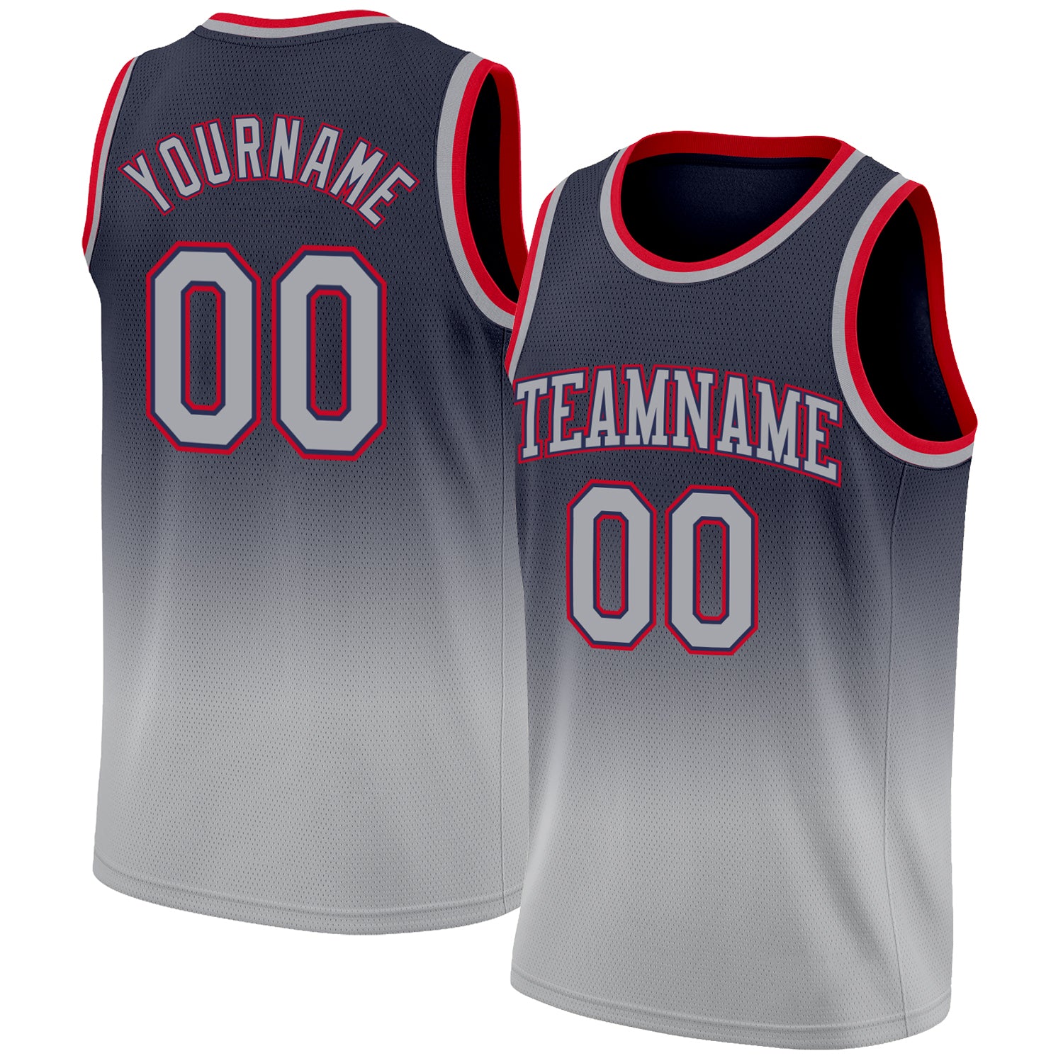 Custom Navy White-Light Blue Authentic Fade Fashion Basketball Jersey