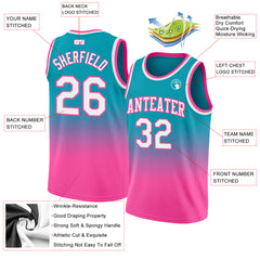 Custom Light Blue Royal-Pink Authentic Split Fashion Basketball Jersey Free  Shipping – Fiitg