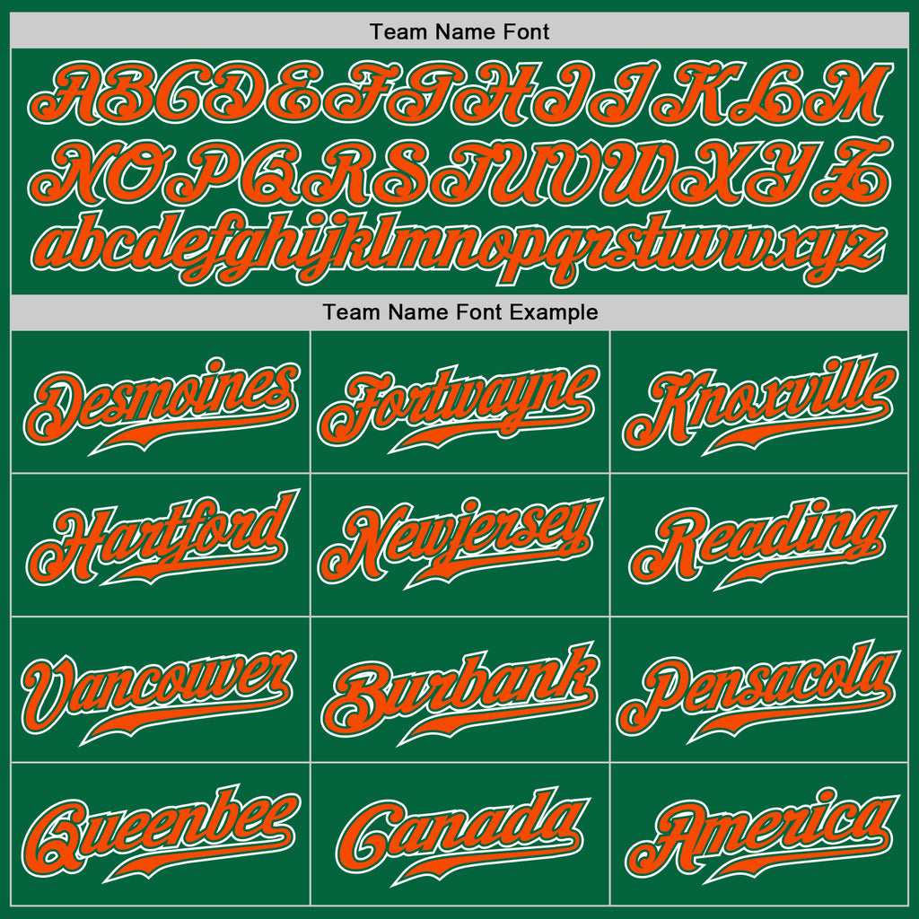 Custom Pinstripe Baseball Jersey Orange Kelly Green Kelly Green