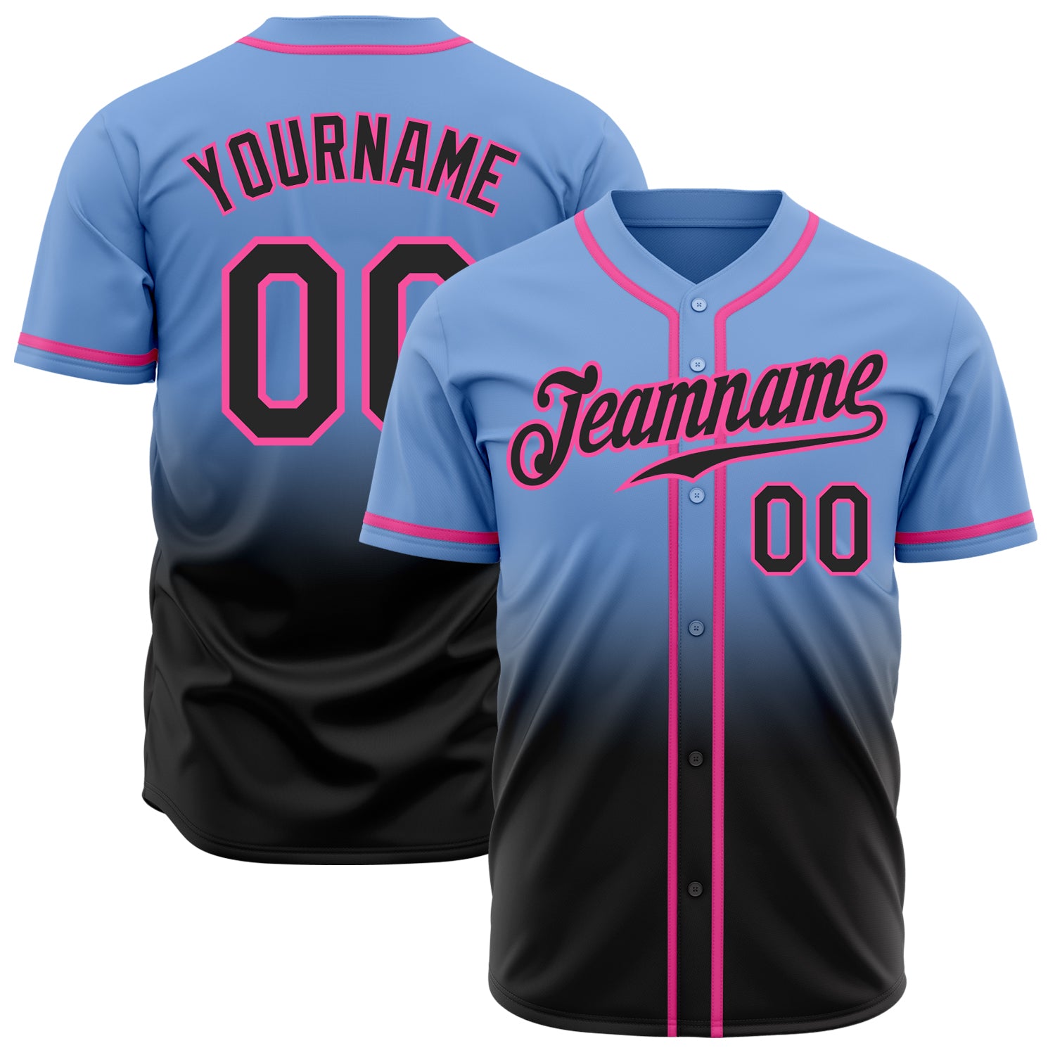 FIITG Custom Basketball Jersey Black White-Pink Authentic Fade Fashion