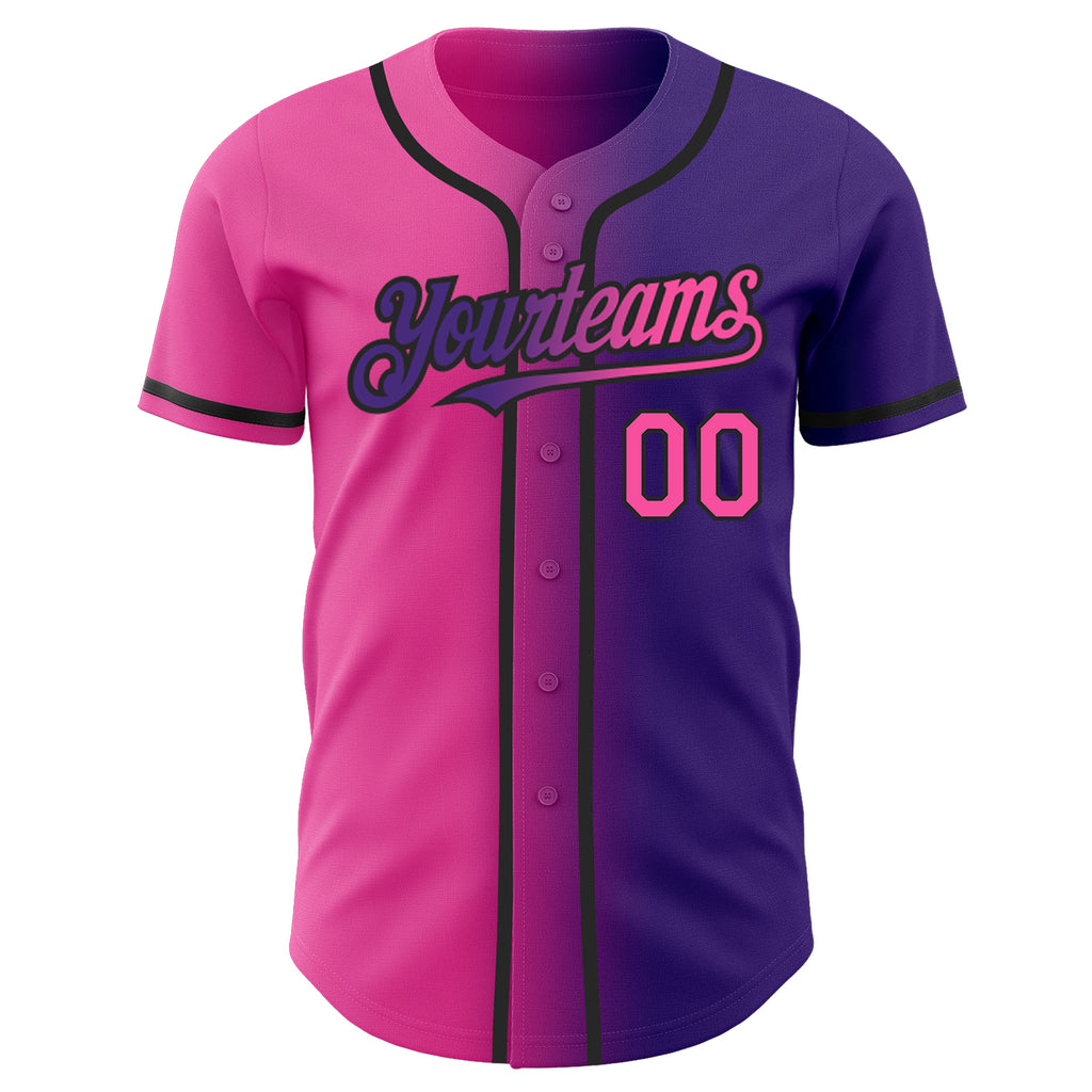 Custom Cream Gray Pinstripe Purple Authentic Baseball Jersey – Fiitg