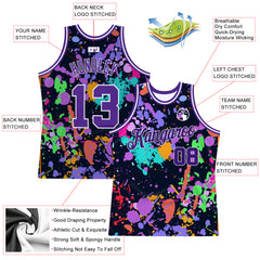 Custom Tie Dye Purple-White 3D Pattern Design Watercolor Gradient Authentic  Basketball Jersey Discount