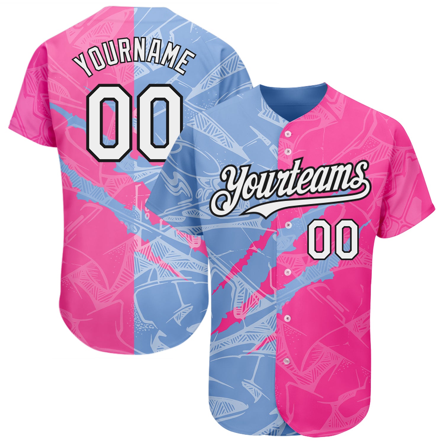 Custom Scratch Graffiti Geometric Pattern-White Aqua Authentic Baseball  Jersey Free Shipping – Fiitg