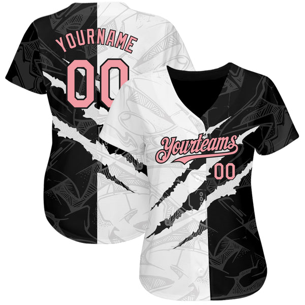 Custom Pink White Authentic Baseball Jersey - Personalized Name, Number,  Team Logo