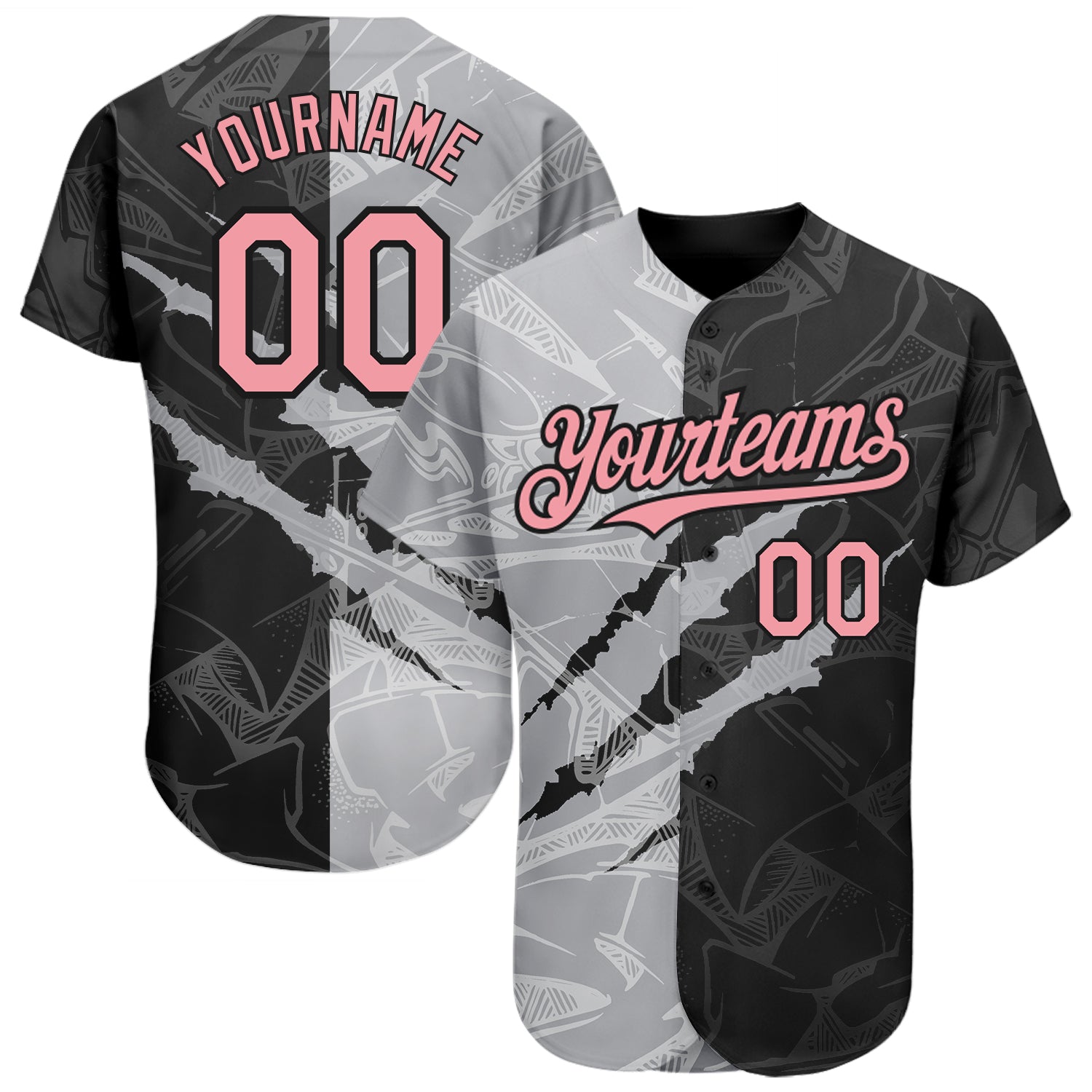 Custom Sublimation Pink Pinstripe Baseball Jersey