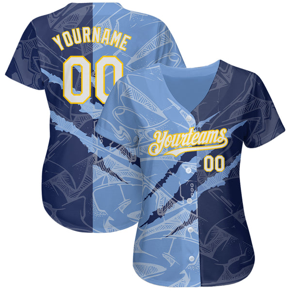 Custom White Old Gold-Royal Authentic Baseball Jersey