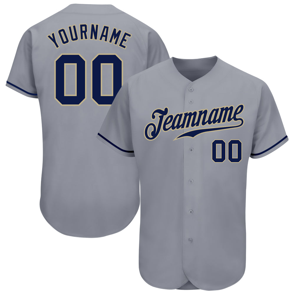 Custom Navy Vegas Gold-White Authentic Baseball Jersey Preschool Size:M