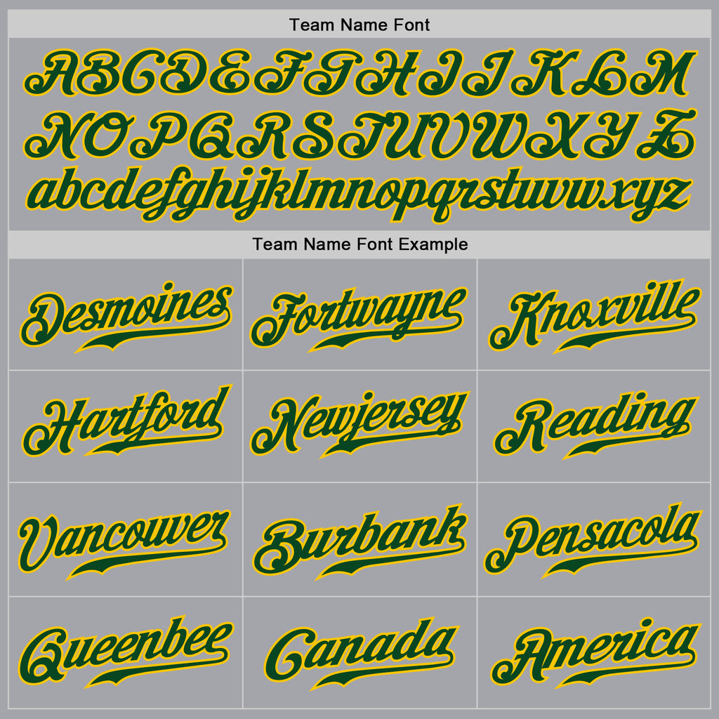 Custom Gray Green-Gold Authentic Baseball Jersey - Personalized