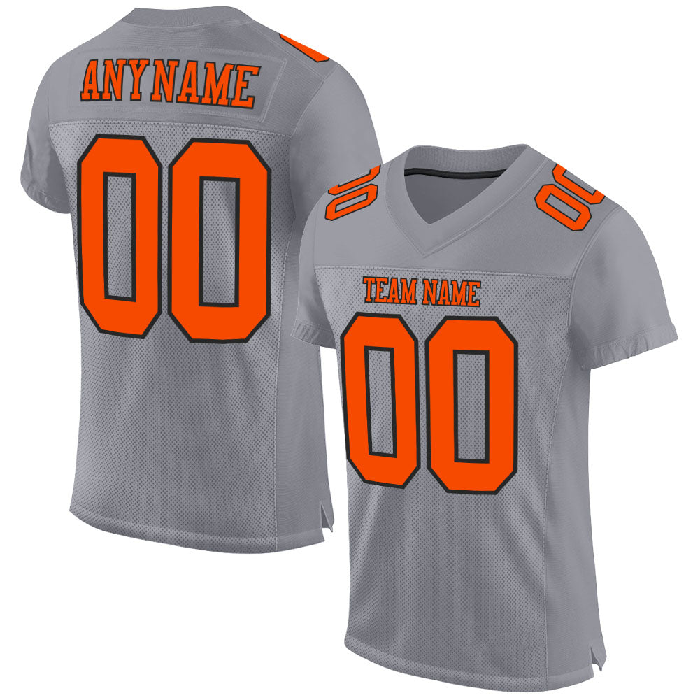 FIITG Custom Football Jersey Black Orange-White Mesh Authentic