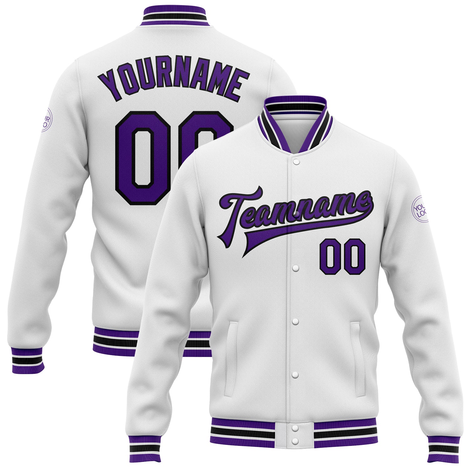 Minnesota Vikings White And Purple Letterman Jacket