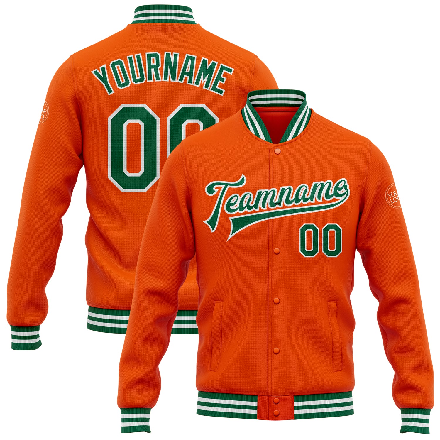 Custom White Kelly Green Orange Fade Fashion Baseball Jerseys For