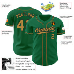 Create Baseball Old Gold Kelly Green Authentic Black Throwback Shirt  Clearance – FanCustom