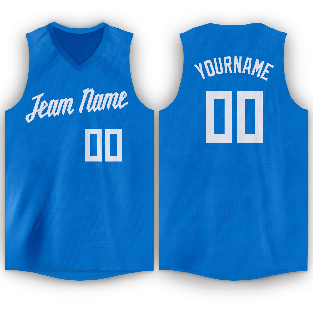 Custom Light Blue White V-Neck Basketball Jersey , Choose Your Own Custom Basketball  Jerseys Online – Fiitg